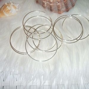 10  piece silver  look    bangels